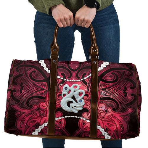 Maori Matariki Manaia Whero Travel Bag Maori Kowhaiwhai Pattern Galaxy
