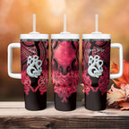 Personalised Maori Matariki Manaia Whero Tumbler With Handle Maori Kowhaiwhai Pattern Galaxy