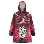 Personalised Maori Matariki Manaia Whero Wearable Blanket Hoodie Maori Kowhaiwhai Pattern Galaxy