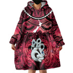Personalised Maori Matariki Manaia Whero Wearable Blanket Hoodie Maori Kowhaiwhai Pattern Galaxy