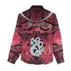 Personalised Maori Matariki Manaia Whero Women Casual Shirt Maori Kowhaiwhai Pattern Galaxy