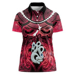 Personalised Maori Matariki Manaia Whero Women Polo Shirt Maori Kowhaiwhai Pattern Galaxy