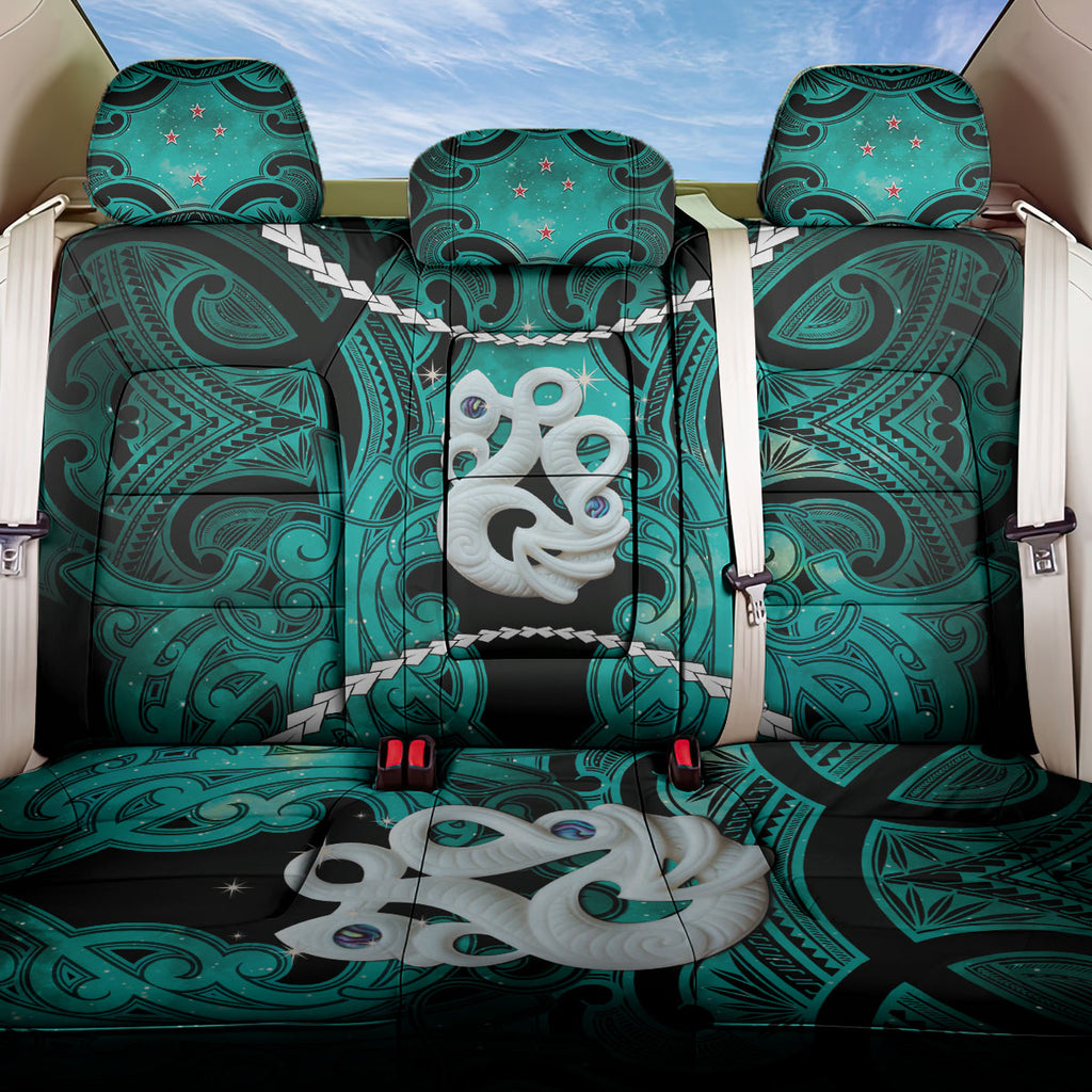 Maori Matariki Manaia Turquoise Back Car Seat Cover Maori Kowhaiwhai Pattern Galaxy