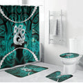 Maori Matariki Manaia Turquoise Bathroom Set Maori Kowhaiwhai Pattern Galaxy