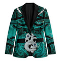 Personalised Maori Matariki Manaia Turquoise Blazer Maori Kowhaiwhai Pattern Galaxy