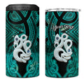 Personalised Maori Matariki Manaia Turquoise 4 in 1 Can Cooler Tumbler Maori Kowhaiwhai Pattern Galaxy