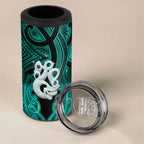 Personalised Maori Matariki Manaia Turquoise 4 in 1 Can Cooler Tumbler Maori Kowhaiwhai Pattern Galaxy