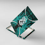 Maori Matariki Manaia Turquoise Canvas Wall Art Maori Kowhaiwhai Pattern Galaxy