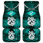 Personalised Maori Matariki Manaia Turquoise Car Mats Maori Kowhaiwhai Pattern Galaxy
