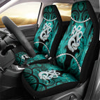 Maori Matariki Manaia Turquoise Car Seat Cover Maori Kowhaiwhai Pattern Galaxy