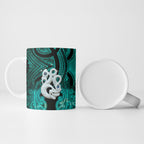 Personalised Maori Matariki Manaia Turquoise Ceramic Mug Maori Kowhaiwhai Pattern Galaxy