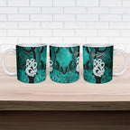 Personalised Maori Matariki Manaia Turquoise Ceramic Mug Maori Kowhaiwhai Pattern Galaxy