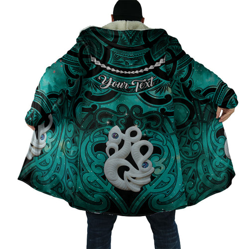 Personalised Maori Matariki Manaia Turquoise Cloak Maori Kowhaiwhai Pattern Galaxy