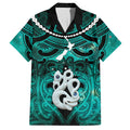 Personalised Maori Matariki Manaia Turquoise Hawaiian Shirt Maori Kowhaiwhai Pattern Galaxy