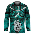 Personalised Maori Matariki Manaia Turquoise Hockey Jersey Maori Kowhaiwhai Pattern Galaxy