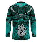Personalised Maori Matariki Manaia Turquoise Hockey Jersey Maori Kowhaiwhai Pattern Galaxy