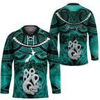 Personalised Maori Matariki Manaia Turquoise Hockey Jersey Maori Kowhaiwhai Pattern Galaxy