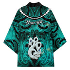 Personalised Maori Matariki Manaia Turquoise Kimono Maori Kowhaiwhai Pattern Galaxy