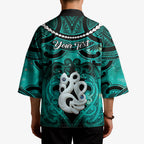 Personalised Maori Matariki Manaia Turquoise Kimono Maori Kowhaiwhai Pattern Galaxy