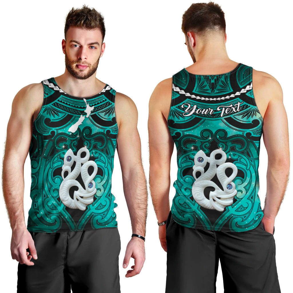 Personalised Maori Matariki Manaia Turquoise Men Tank Top Maori Kowhaiwhai Pattern Galaxy