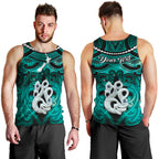 Personalised Maori Matariki Manaia Turquoise Men Tank Top Maori Kowhaiwhai Pattern Galaxy