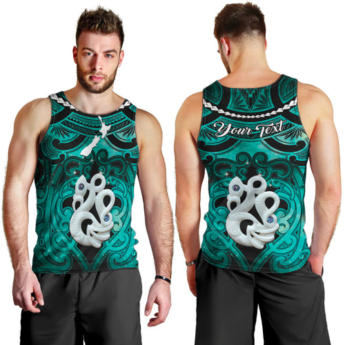 Personalised Maori Matariki Manaia Turquoise Men Tank Top Maori Kowhaiwhai Pattern Galaxy