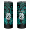 Personalised Maori Matariki Manaia Turquoise Skinny Tumbler Maori Kowhaiwhai Pattern Galaxy