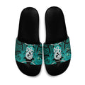 Maori Matariki Manaia Turquoise Slide Sandals Maori Kowhaiwhai Pattern Galaxy