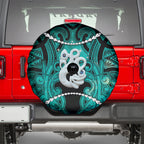 Maori Matariki Manaia Turquoise Spare Tire Cover Maori Kowhaiwhai Pattern Galaxy