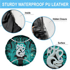 Maori Matariki Manaia Turquoise Spare Tire Cover Maori Kowhaiwhai Pattern Galaxy