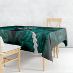 Maori Matariki Manaia Turquoise Tablecloth Maori Kowhaiwhai Pattern Galaxy