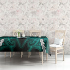 Maori Matariki Manaia Turquoise Tablecloth Maori Kowhaiwhai Pattern Galaxy