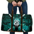 Maori Matariki Manaia Turquoise Travel Bag Maori Kowhaiwhai Pattern Galaxy