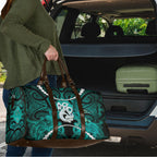 Maori Matariki Manaia Turquoise Travel Bag Maori Kowhaiwhai Pattern Galaxy
