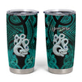 Personalised Maori Matariki Manaia Turquoise Tumbler Cup Maori Kowhaiwhai Pattern Galaxy