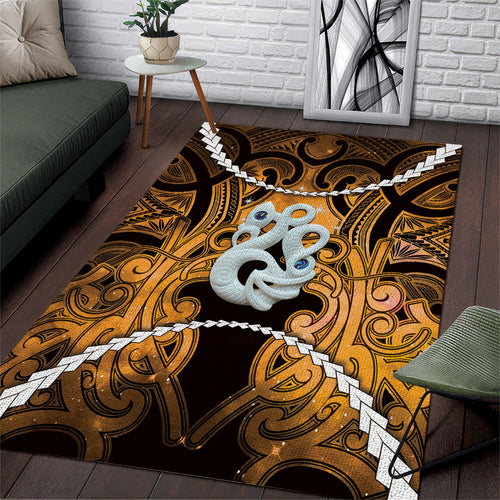 Maori Matariki Manaia Kowhai Area Rug Maori Kowhaiwhai Pattern Galaxy
