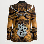 Personalised Maori Matariki Manaia Kowhai Blazer Maori Kowhaiwhai Pattern Galaxy