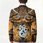 Personalised Maori Matariki Manaia Kowhai Blazer Maori Kowhaiwhai Pattern Galaxy