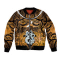 Personalised Maori Matariki Manaia Kowhai Bomber Jacket Maori Kowhaiwhai Pattern Galaxy