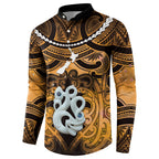 Personalised Maori Matariki Manaia Kowhai Button Sweatshirt Maori Kowhaiwhai Pattern Galaxy