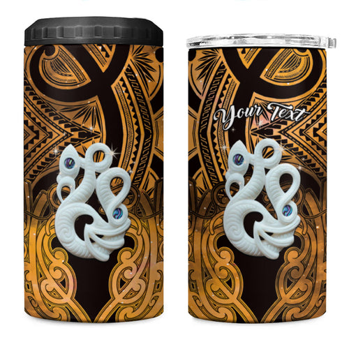 Personalised Maori Matariki Manaia Kowhai 4 in 1 Can Cooler Tumbler Maori Kowhaiwhai Pattern Galaxy