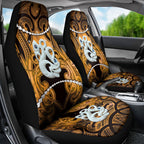 Maori Matariki Manaia Kowhai Car Seat Cover Maori Kowhaiwhai Pattern Galaxy