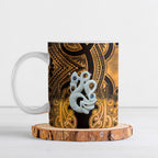 Personalised Maori Matariki Manaia Kowhai Ceramic Mug Maori Kowhaiwhai Pattern Galaxy