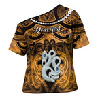Personalised Maori Matariki Manaia Kowhai Cross Shoulder Shirt Maori Kowhaiwhai Pattern Galaxy