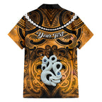 Personalised Maori Matariki Manaia Kowhai Family Matching Long Sleeve Bodycon Dress and Hawaiian Shirt Maori Kowhaiwhai Pattern Galaxy