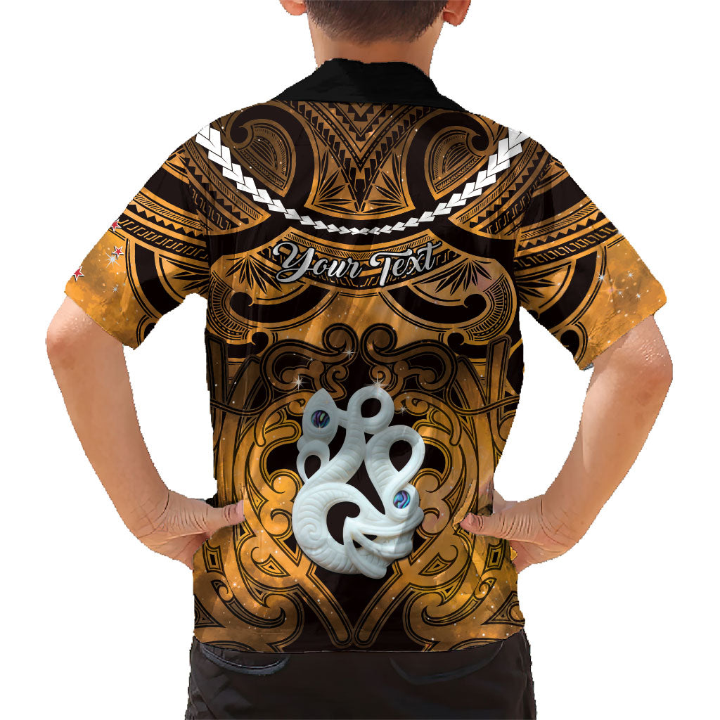 Personalised Maori Matariki Manaia Kowhai Hawaiian Shirt Maori Kowhaiwhai Pattern Galaxy