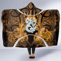 Maori Matariki Manaia Kowhai Hooded Blanket Maori Kowhaiwhai Pattern Galaxy