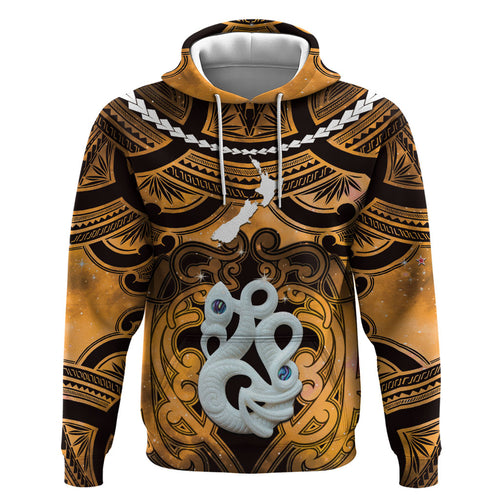 Personalised Maori Matariki Manaia Kowhai Hoodie Maori Kowhaiwhai Pattern Galaxy