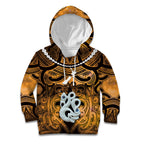 Personalised Maori Matariki Manaia Kowhai Kid Hoodie Maori Kowhaiwhai Pattern Galaxy