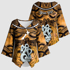Personalised Maori Matariki Manaia Kowhai Kimono Sleeve Blouse Maori Kowhaiwhai Pattern Galaxy